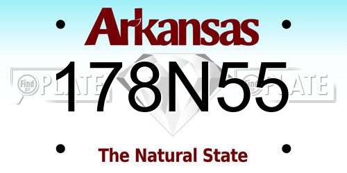 178N55 Arkansas License Plate
