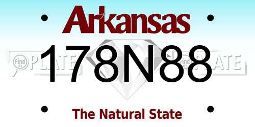 178N88 Arkansas License Plate
