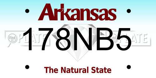 178NB5 Arkansas License Plate