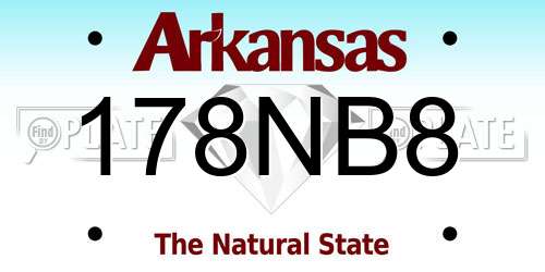 178NB8 Arkansas License Plate