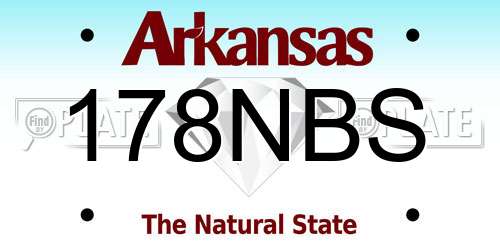 178NBS Arkansas License Plate