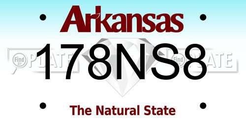178NS8 Arkansas License Plate