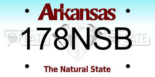 178NSB Arkansas License Plate