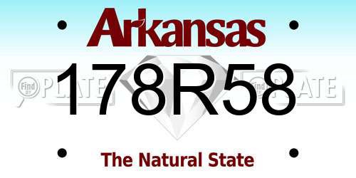 178R58 Arkansas License Plate