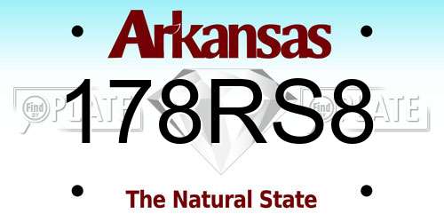 178RS8 Arkansas License Plate