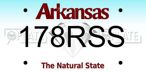 178RSS Arkansas License Plate