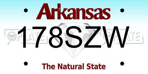 178SZW Arkansas License Plate