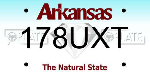 178UXT Arkansas License Plate