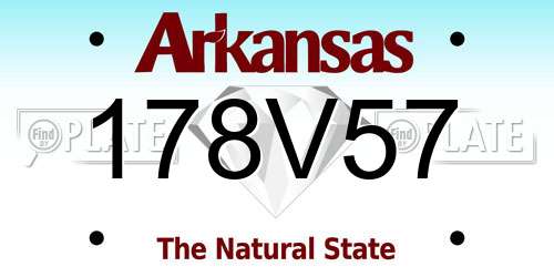 178V57 Arkansas License Plate