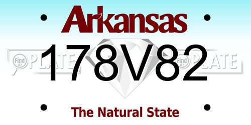 178V82 Arkansas License Plate