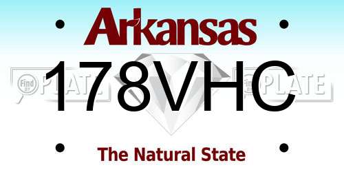 178VHC Arkansas License Plate