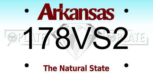 178VS2 Arkansas License Plate