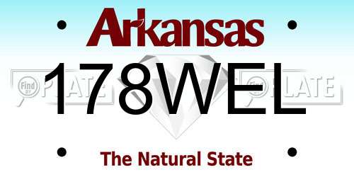 178WEL Arkansas License Plate
