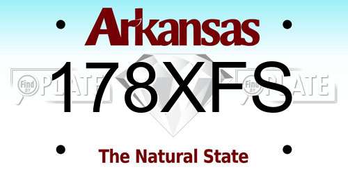 178XFS Arkansas License Plate