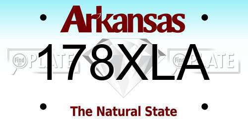 178XLA Arkansas License Plate