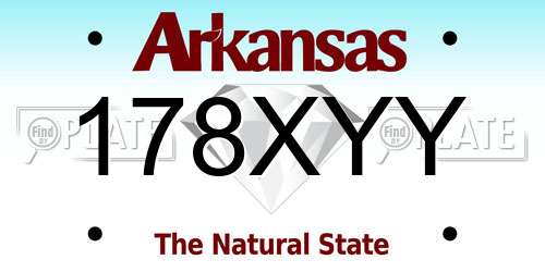 178XYY Arkansas License Plate