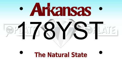 178YST Arkansas License Plate