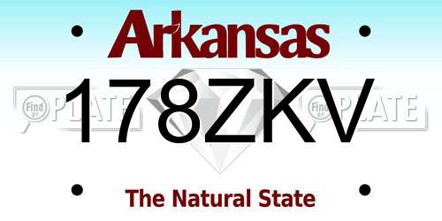 178ZKV Arkansas License Plate