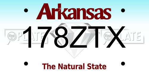 178ZTX Arkansas License Plate