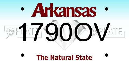 1790OV Arkansas License Plate