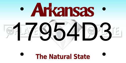 17954D3 Arkansas License Plate