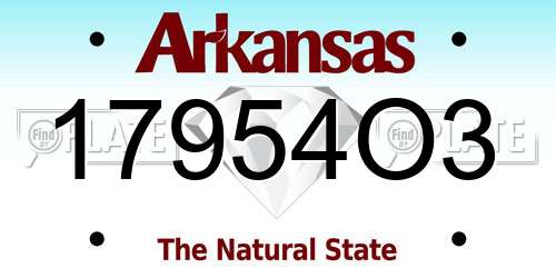 17954O3 Arkansas License Plate
