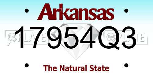17954Q3 Arkansas License Plate