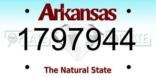 1797944 Arkansas License Plate