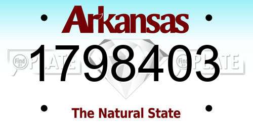 1798403 Arkansas License Plate