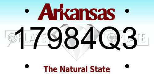 17984Q3 Arkansas License Plate