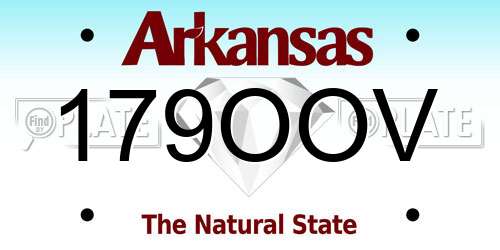 179OOV Arkansas License Plate