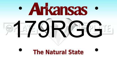 179RGG Arkansas License Plate