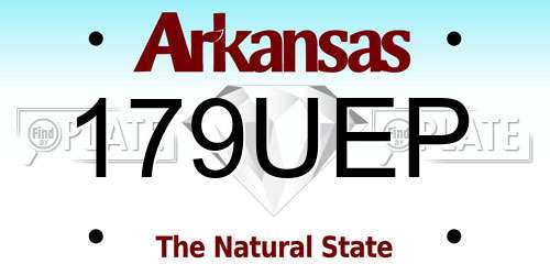 179UEP Arkansas License Plate