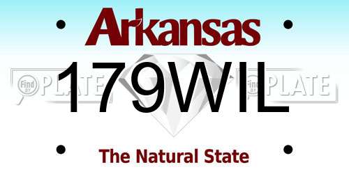 179WIL Arkansas License Plate