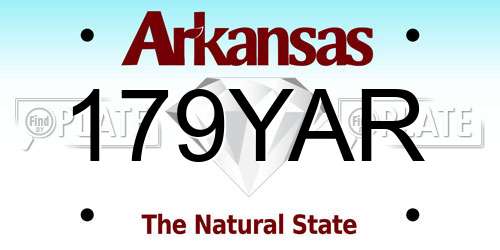 179YAR Arkansas License Plate