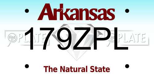 179ZPL Arkansas License Plate
