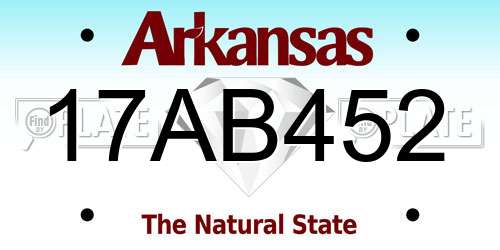 17AB452 Arkansas License Plate