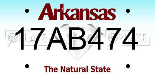 17AB474 Arkansas License Plate