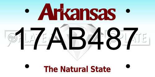 17AB487 Arkansas License Plate