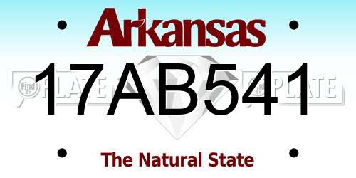 17AB541 Arkansas License Plate