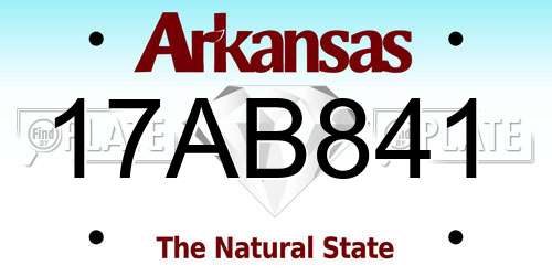 17AB841 Arkansas License Plate