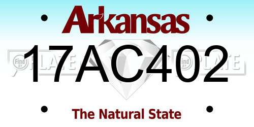 17AC402 Arkansas License Plate