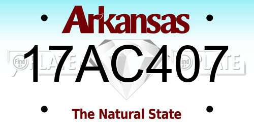 17AC407 Arkansas License Plate
