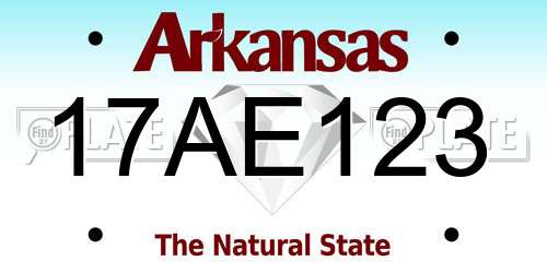 17AE123 Arkansas License Plate