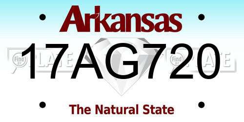 17AG720 Arkansas License Plate