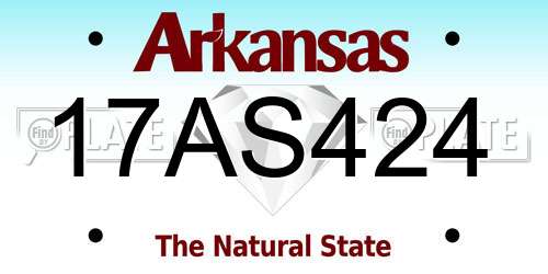17AS424 Arkansas License Plate