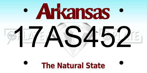 17AS452 Arkansas License Plate