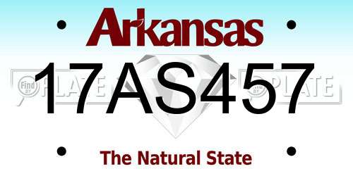 17AS457 Arkansas License Plate