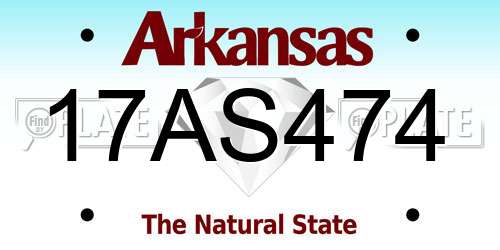 17AS474 Arkansas License Plate