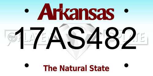 17AS482 Arkansas License Plate